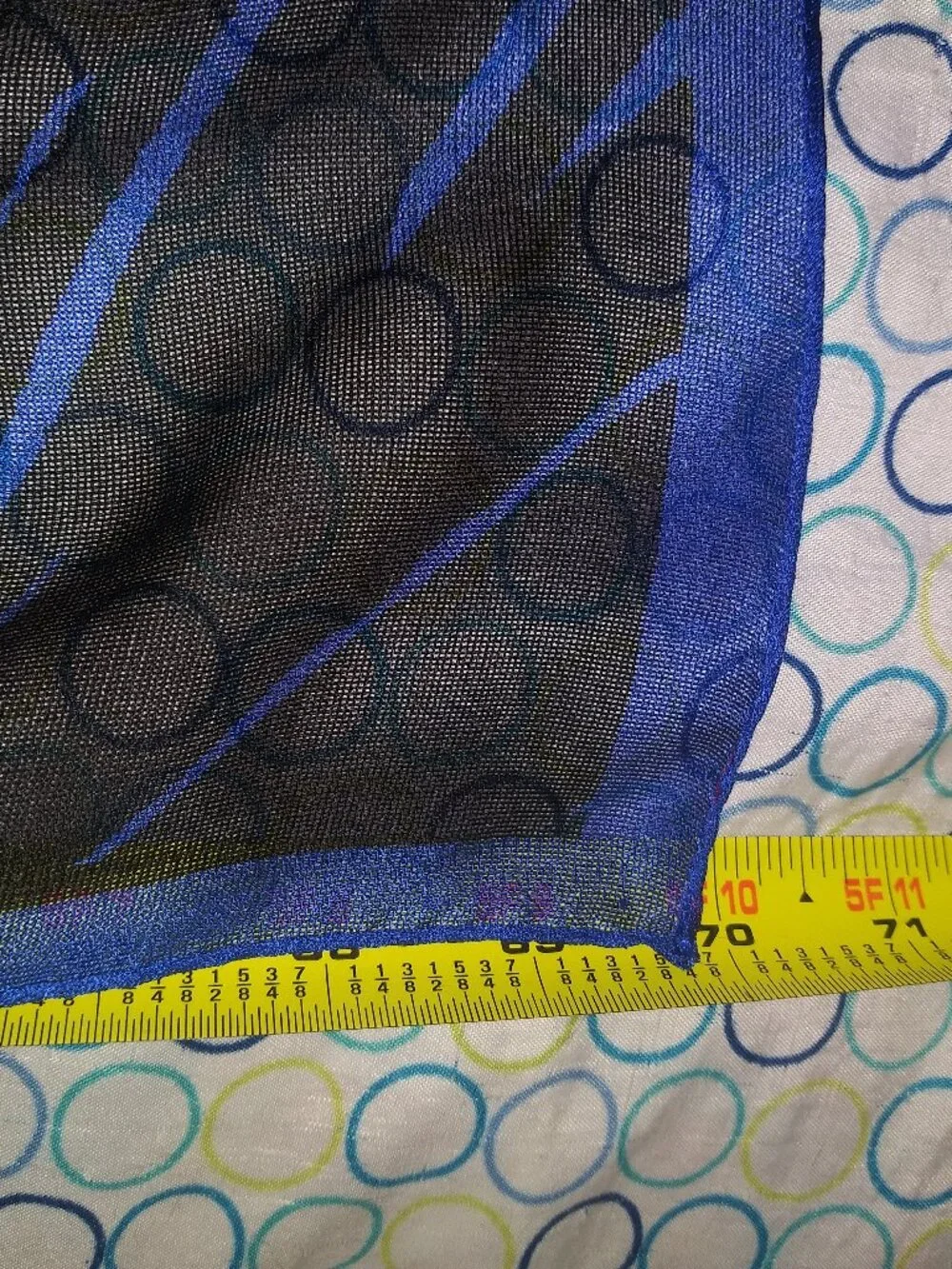 W BY WORTH 100% Silk Scarf Blue, red, white 26x70